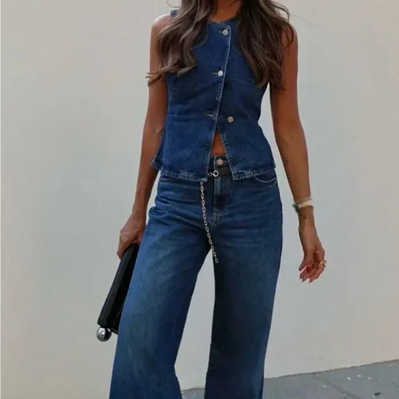 Zara Classic Blue Denim Vest - Picture 5 of 5